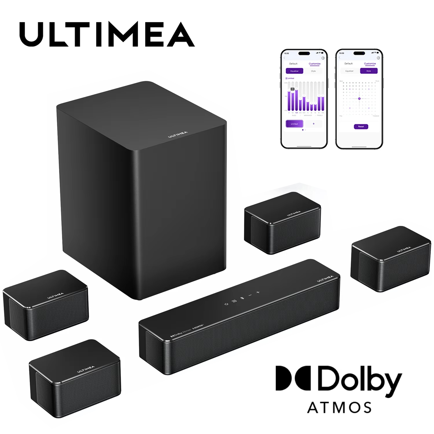 Home Cinema Dolby Atmos 7.1 - ซาวด์บาร์ ULTIMEA 500W 7.1ch Dolby Atmos