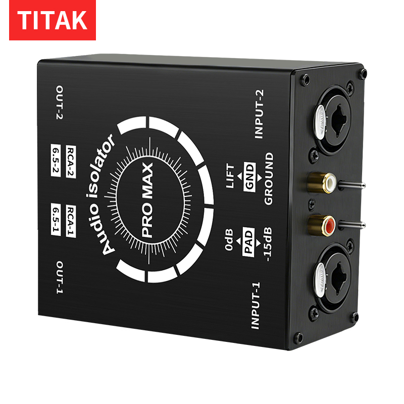 Home Cinema Unit - กล่องแยกสัญญาณเสียงแบบ 3 พิน XLR/RCA/TS/TRS สำหรับกำจัดสัญญาณรบกวนจากสายดิน ใช้งานได้หลากหลาย