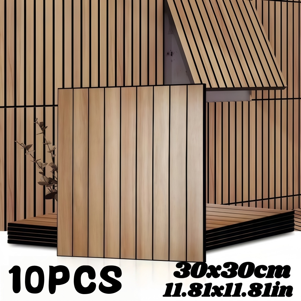 Home Cinema Wallpaper - 10PCS แผ่นกริด 3D สติ๊กเกอร์ติดผนังตกแต่งห้องลายไม้ติดด้วยตนเองวอลล์เปเปอร์พื้นหลังตกแต่งผนังแผงผนังพีวีซี ﻿