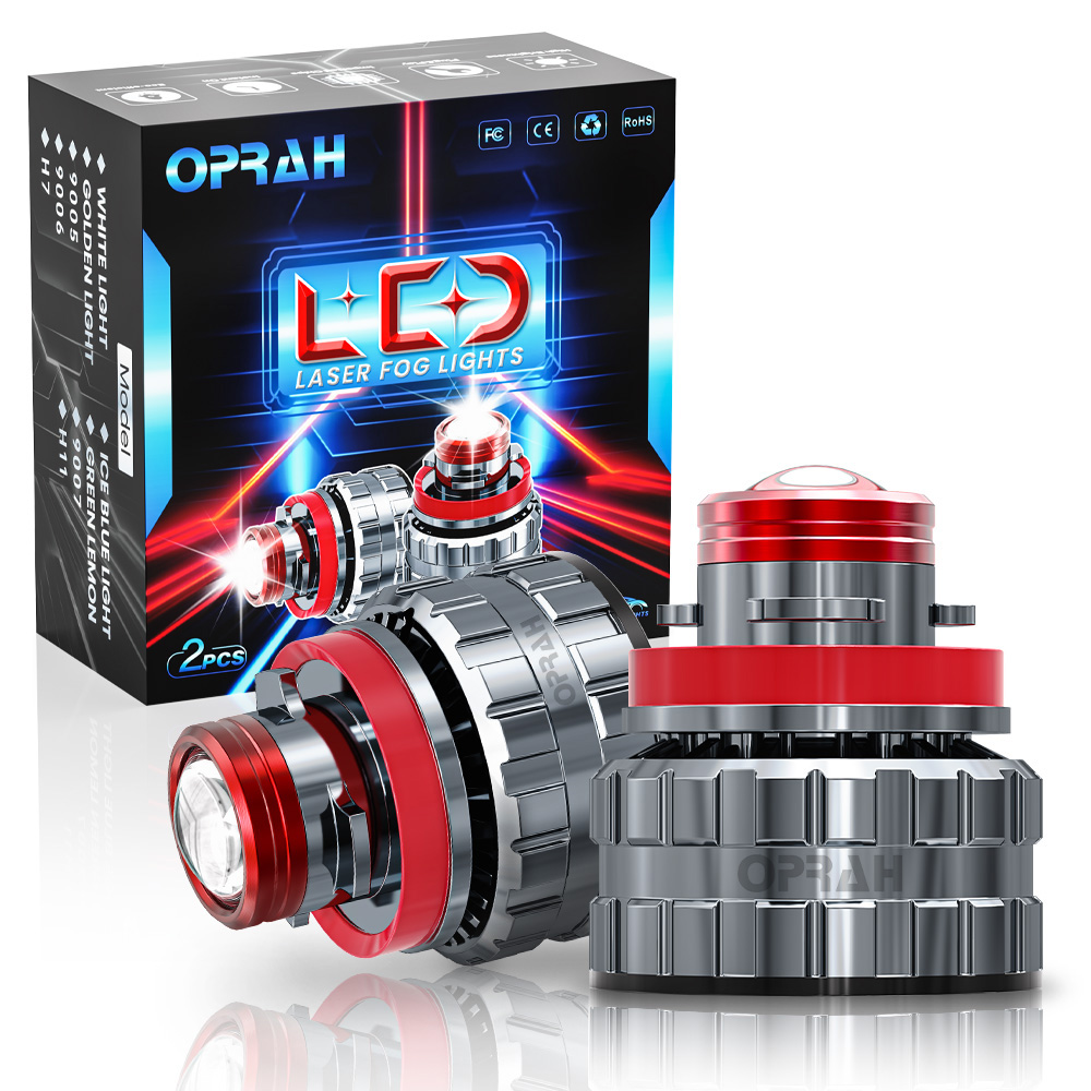 Projector Lamp Replacement - Oprah 2ชิ้นเลนส์เลเซอร์ LED H7ไฟตัดหมอก H11 H8