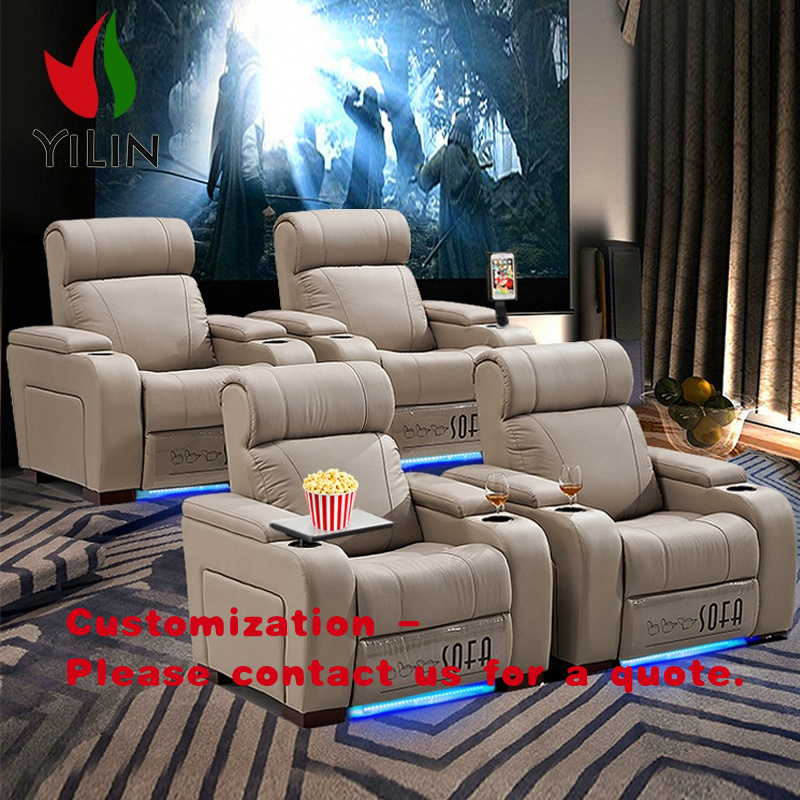 Home Cinema Chairs - เก้าอี้ปรับเอนในหอประชุม ใช้ในโรงภาพยนตร์ เก้าอี้โซฟาหรูหรา เบาะนั่งโรงหนังระบบไฟฟ้า โซฟาวีไอพี