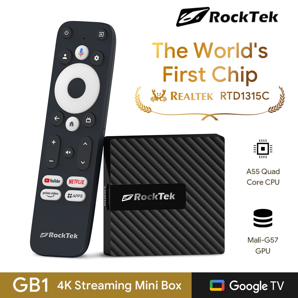 Home Cinema Dolby Atmos - RockTek GB1 ทีวีดองเกิล Netflix ได้รับการรับรองจาก Google