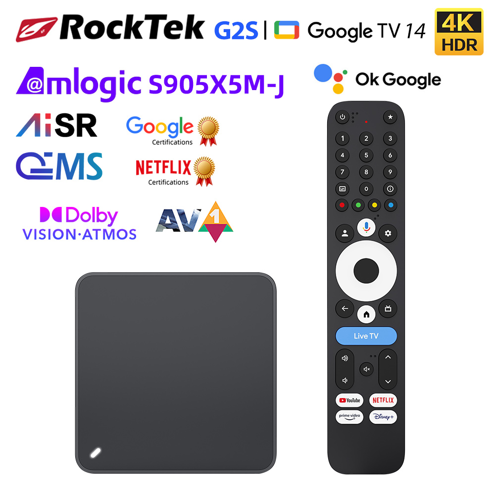 RockTek G2S UHD Google TV Box  - Home Cinema Dolby Atmos บทวิจารณ์และราคา
